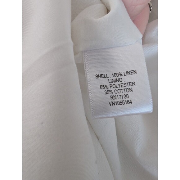 Isaac Mizrahi White Linen Dress Size 16 Summer Coastal - Picture 4 of 7